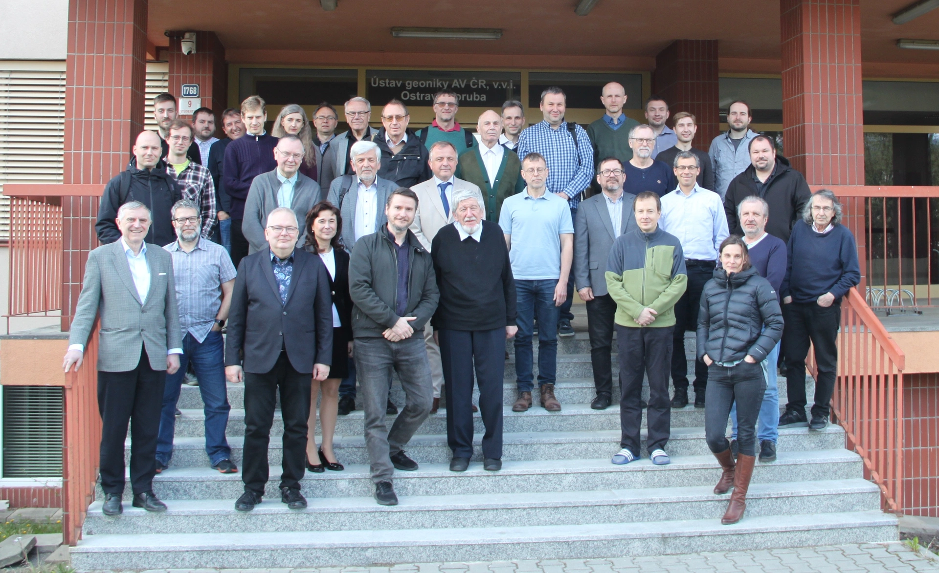 Workshop NM'26 participants in front of the Institute of Geonics CAS, Ostrava-Poruba